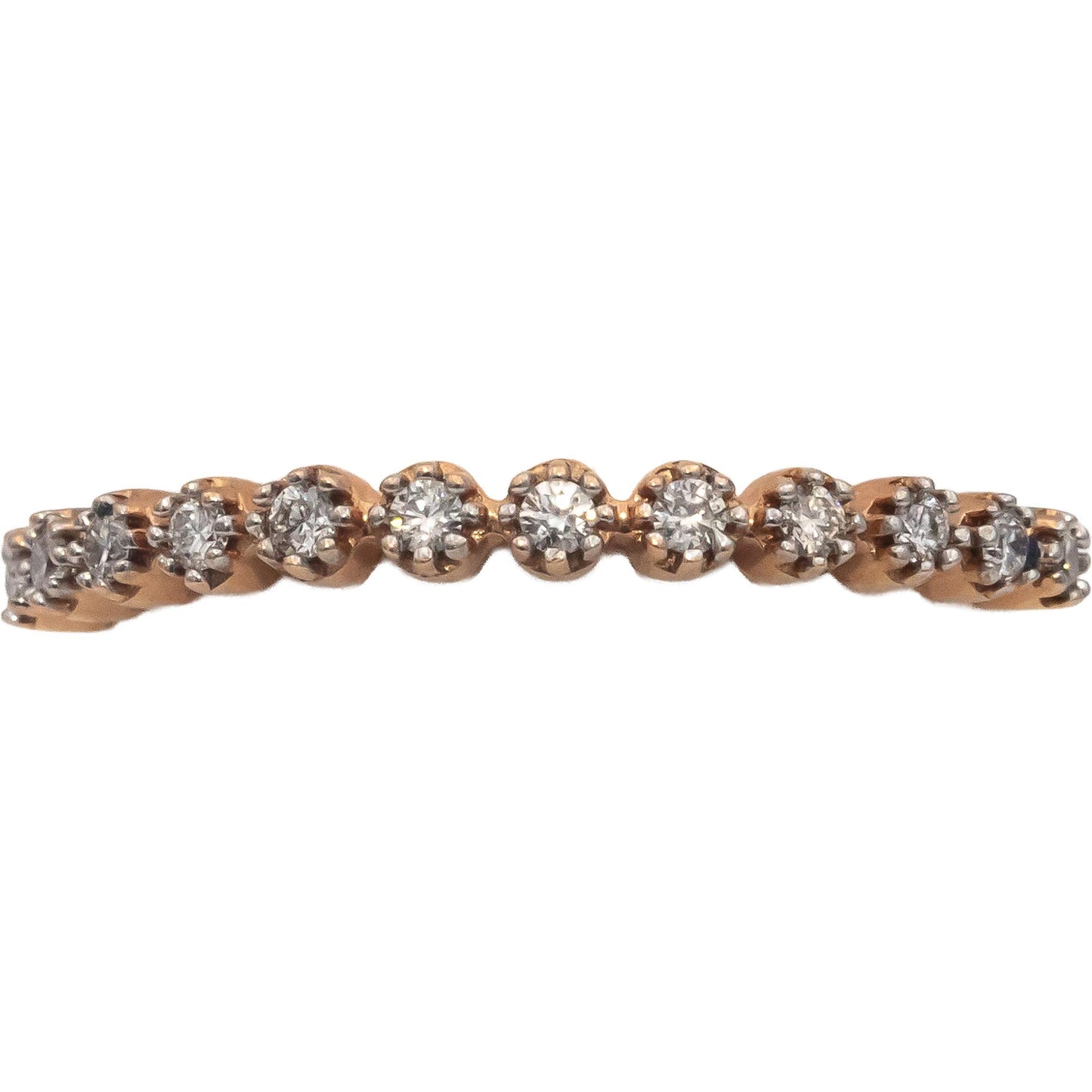 14k Rose Gold Round Diamond Band Ring 0.20CT Size 7.25