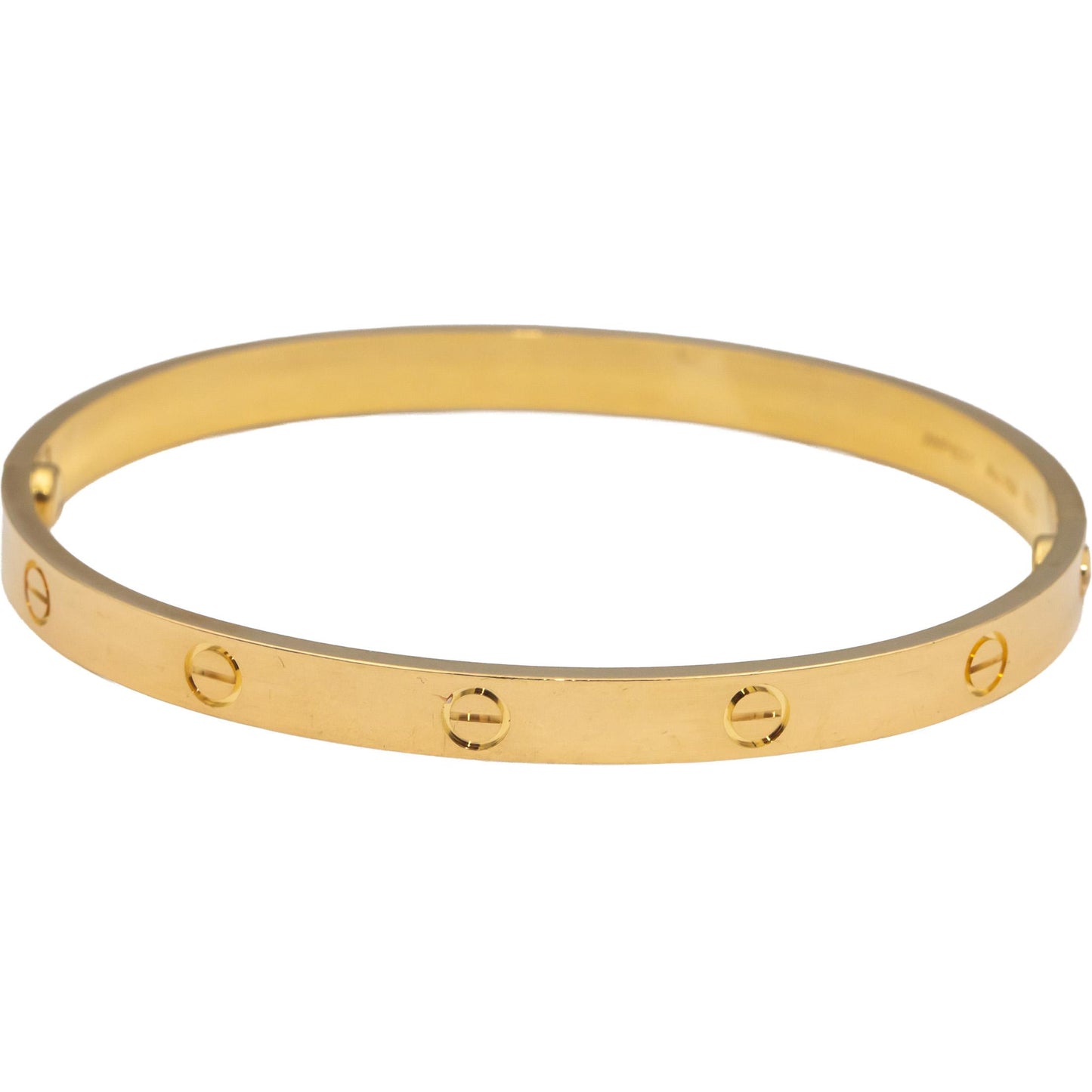 CARTIER 18k Gold Love Collection Screw Motif 6.0mm Bangle Bracelet Size 21 $7950