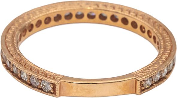 14k Rose Gold Round Channel Set Diamond Filigree Band Ring 0.60CT Size 7