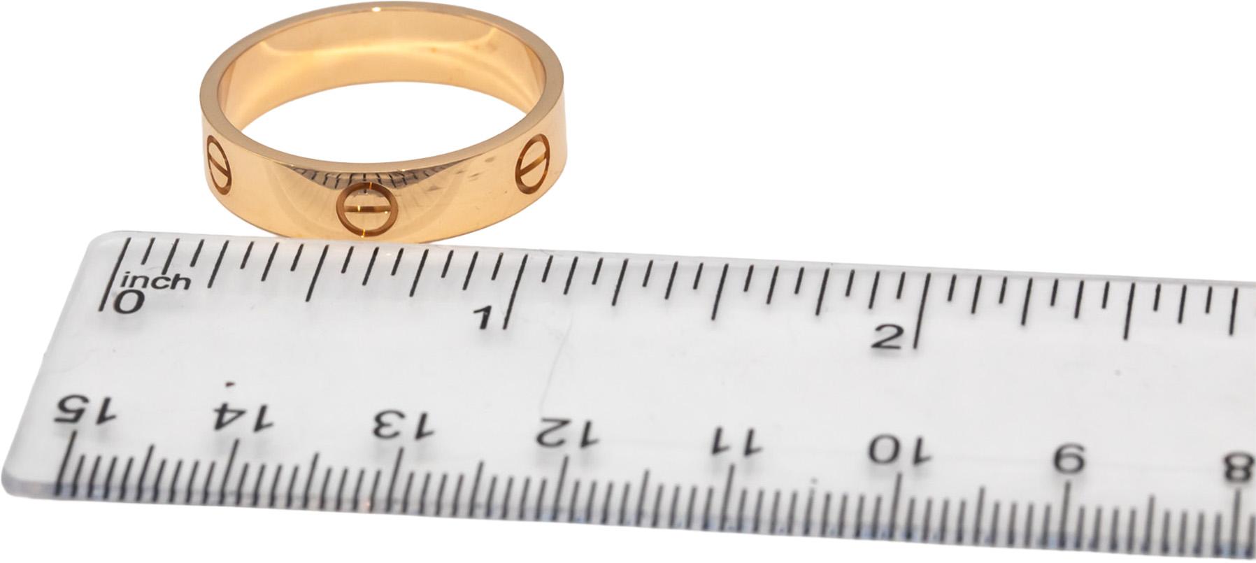 CARTIER 18k Rose Gold Love Collection Screw Motif Band Ring Size 11.5 Euro 66