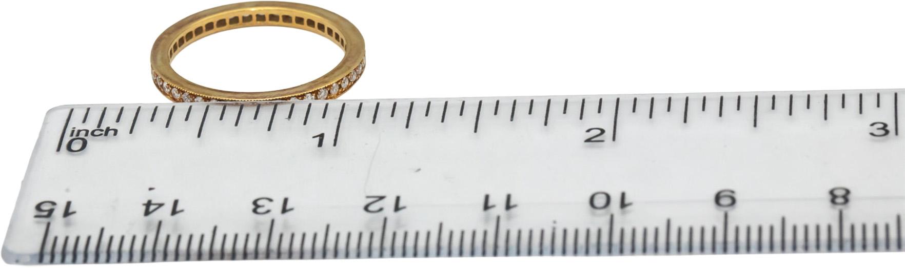 ODELIA 18k Gold Round Channel Set Diamond Eternity Band Ring 0.70CT Size 6.5