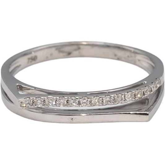 18k White Gold VS Round Diamond Band Ring 0.10CT Size 7