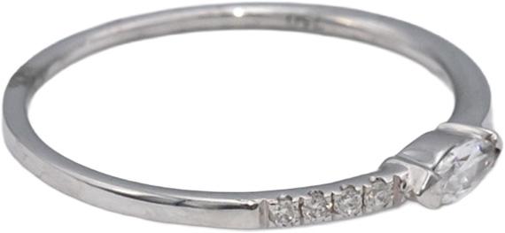 18k White Gold VS Marquise & Round Diamond Band Ring 0.20CT Size 7