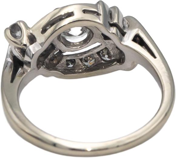 Vintage Antique 14k White Gold Diamond Engagement Ring 0.80CT w/ 0.50CT Center