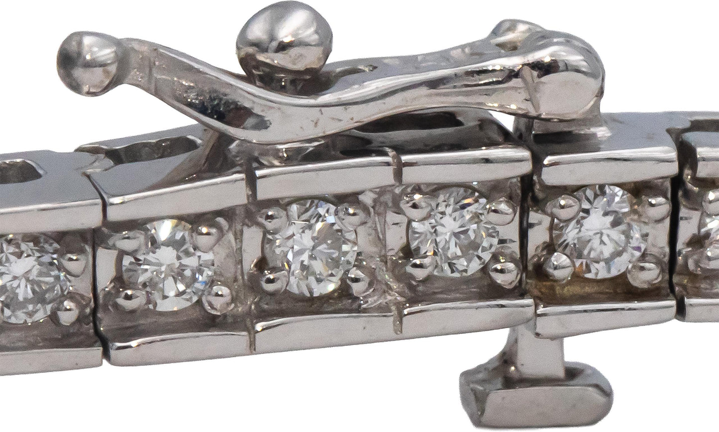 14k White Gold VS Round Diamond Tennis Bracelet 3.0CT