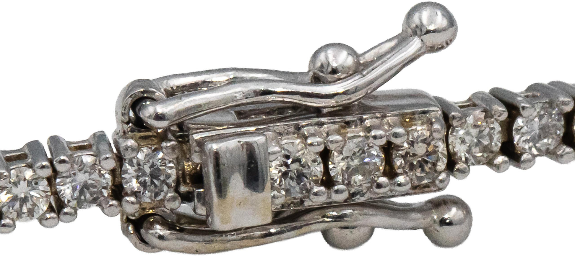 14k White Gold Round Diamond Tennis Bracelet 1.72CT