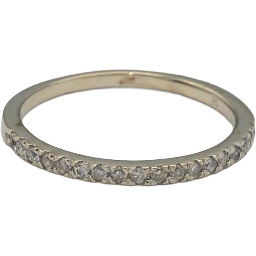 14k White Gold Round Diamond Band Ring 0.25CT Size 8.25