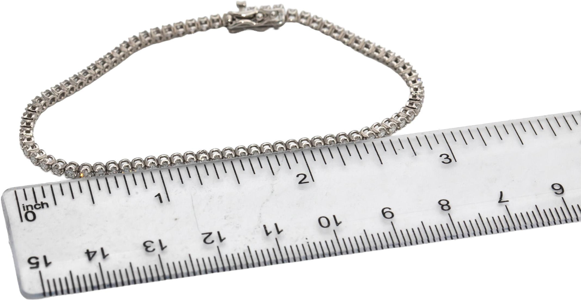 14k White Gold Round Diamond Tennis Bracelet 1.30CT