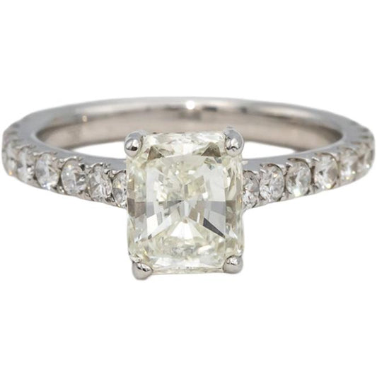 GIA Certified 18k White Gold Diamond Engagement Ring 2.54CT w/ 2.01CT Center