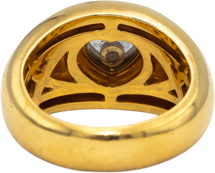 CHOPARD 18k Yellow Gold Happy Diamond Heart Ring 6.5