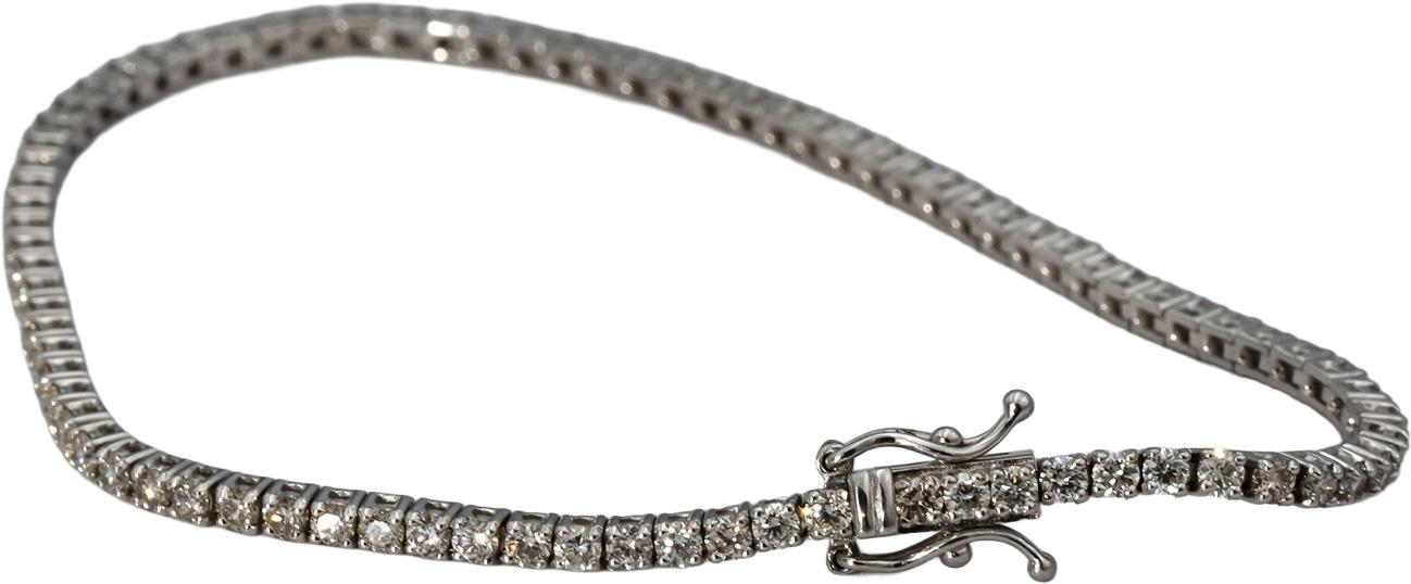 14k White Gold Round Diamond Tennis Bracelet 2.59CT