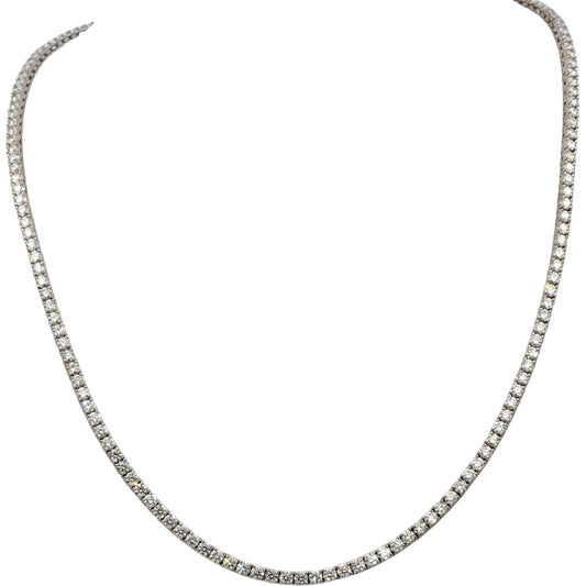 14k White Gold VS Round Diamond Tennis Necklace 11.25CT