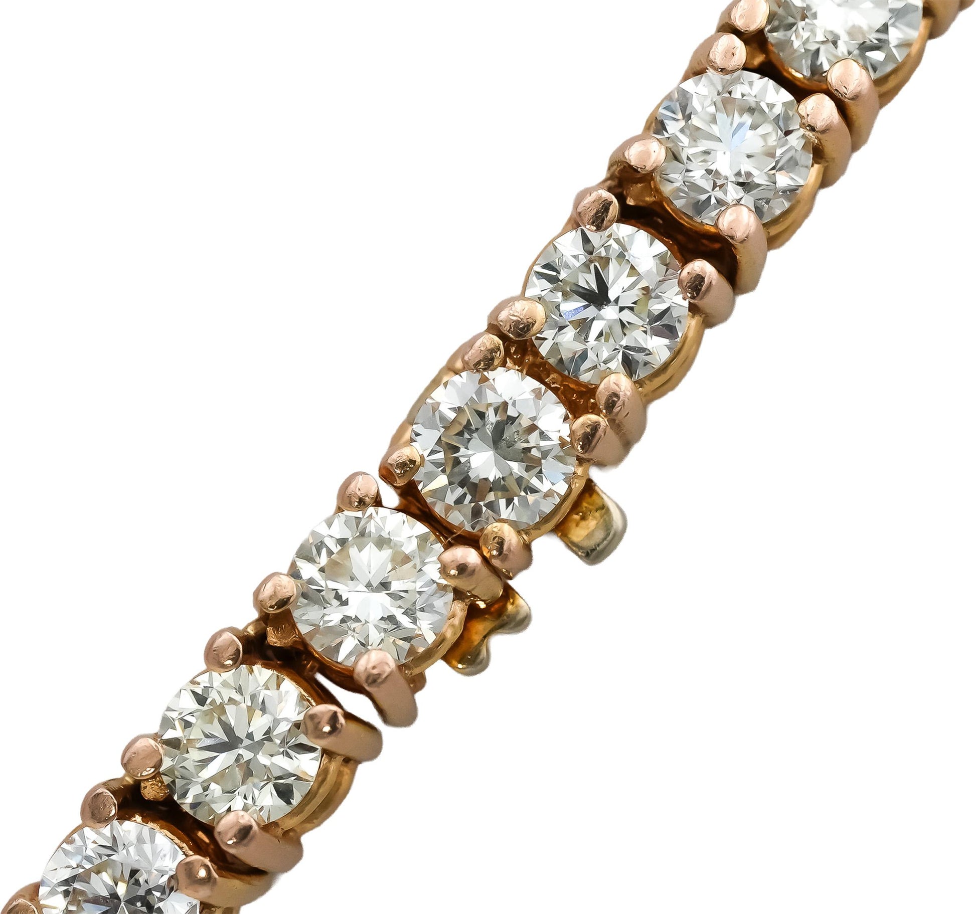 14k Rose Gold VS Round Diamond Tennis Necklace 51.13CT