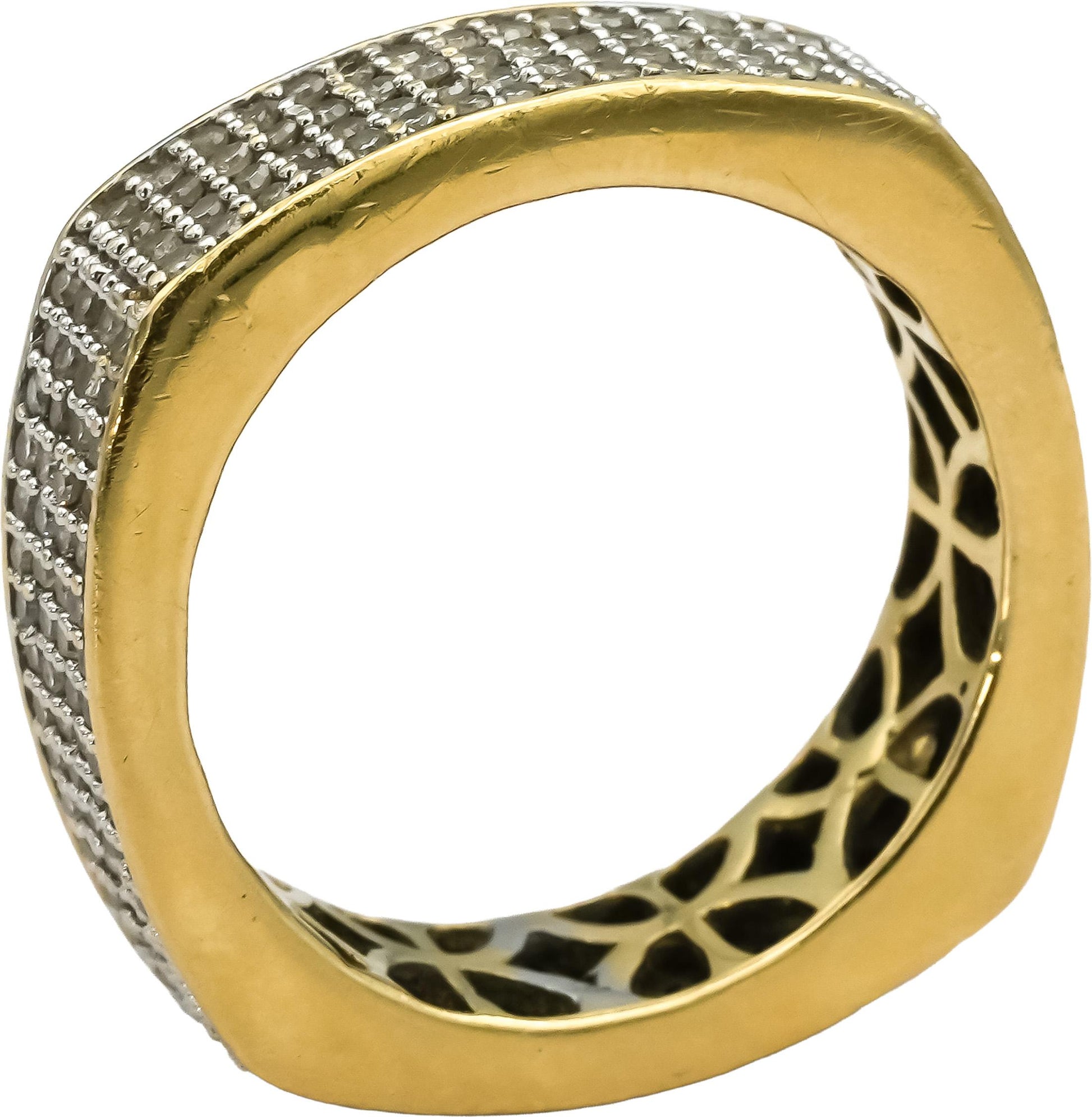 14k Yellow Gold Round Diamond Pave Men's Eternity Band Ring 1.0CT Size 8