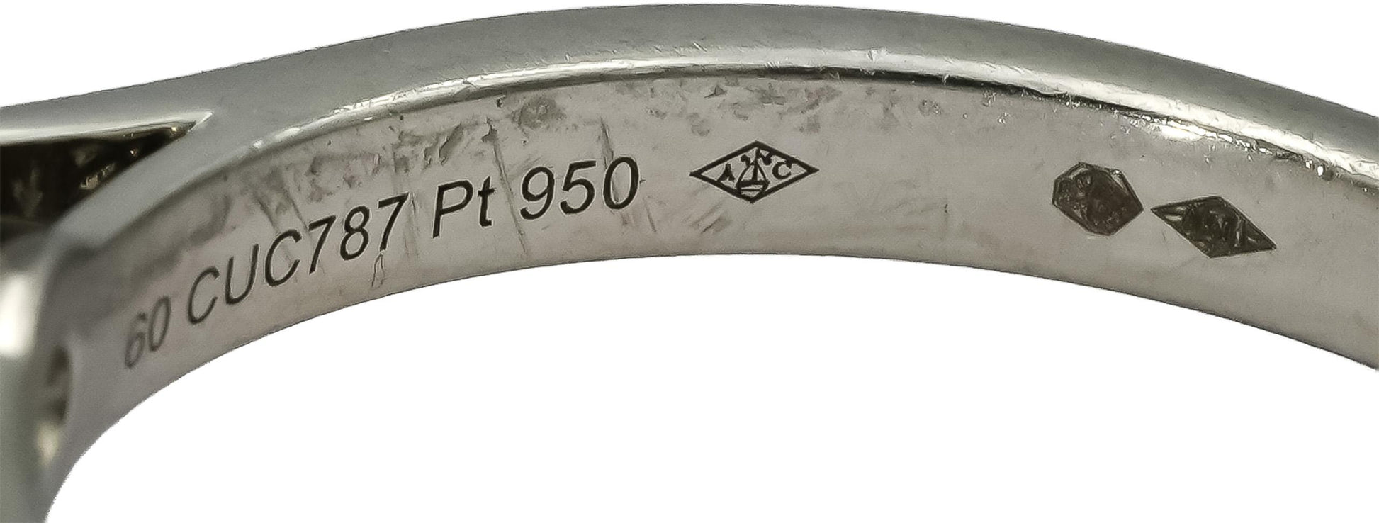 GIA Cert. CARTIER Platinum VS1/F Round Diamond Engagement Ring 1.50CT Size 60