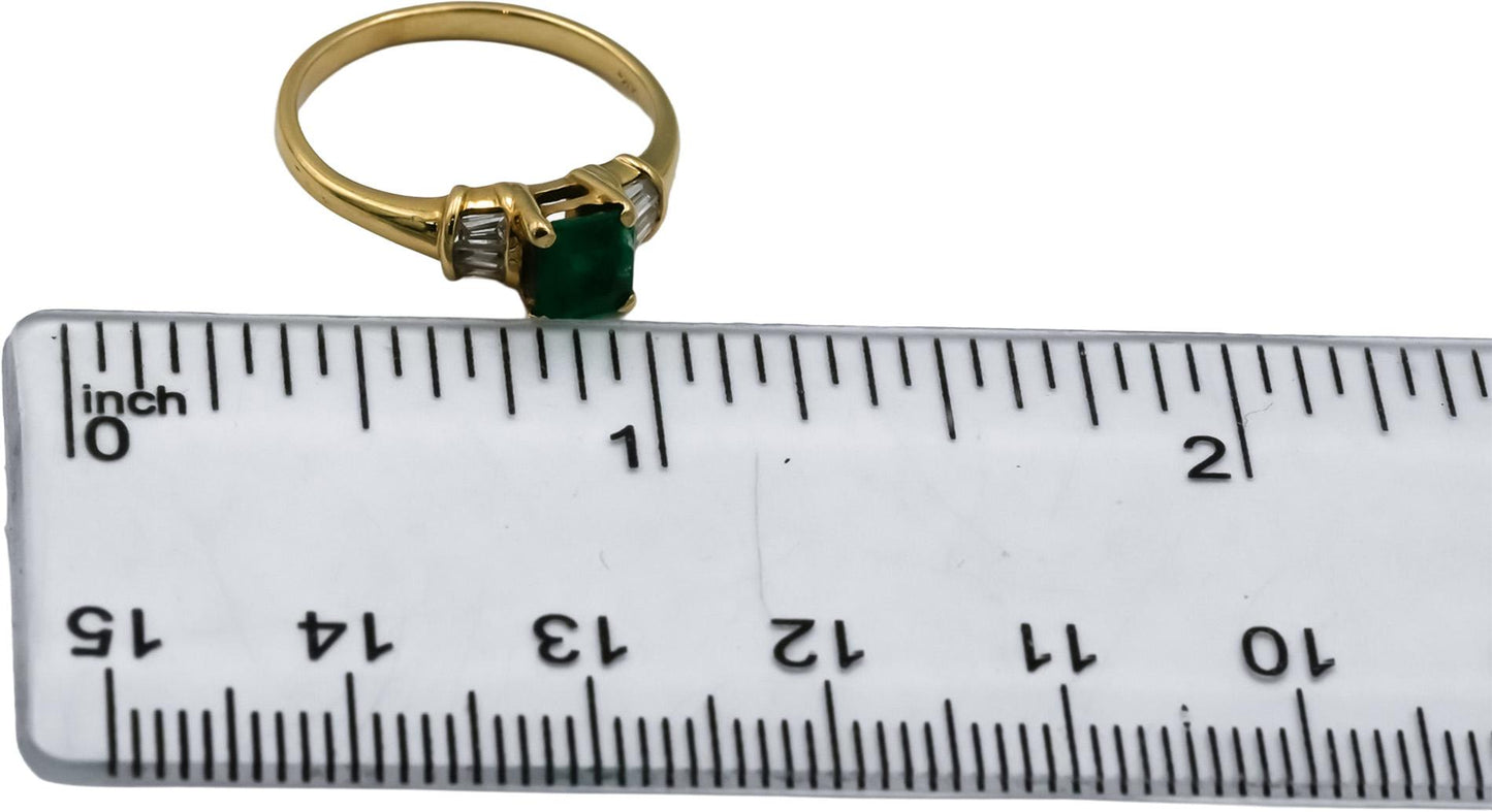 14k Yellow Gold VS Diamond and Emerald Cocktail Ring 1.0CT Size 5.25