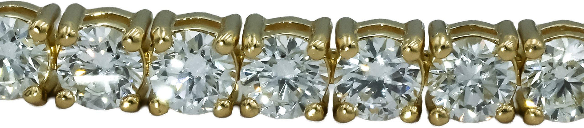 14k Yellow Gold VS Round Diamond Tennis Bracelet 7.05CT