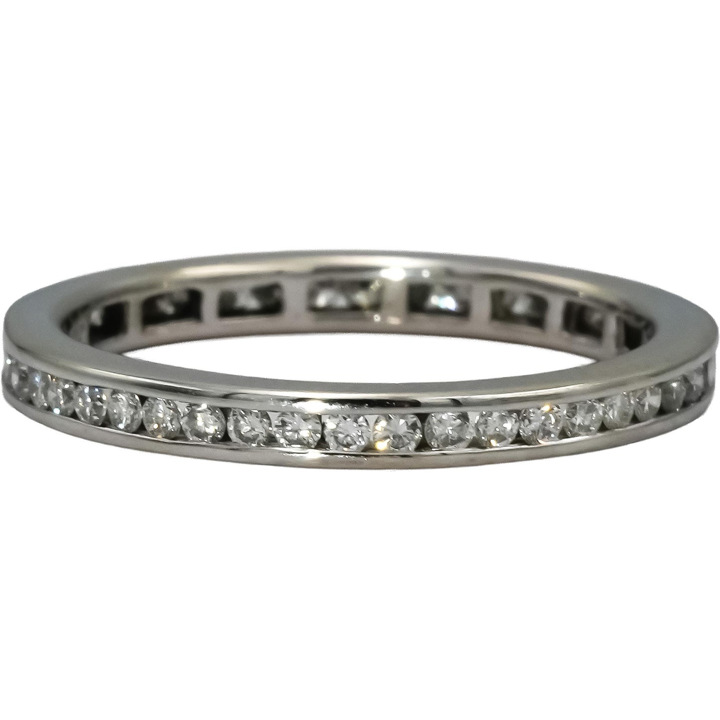 14k White Gold VS Round Channel Set Diamond Eternity Band Ring 0.50CT Size 6.5