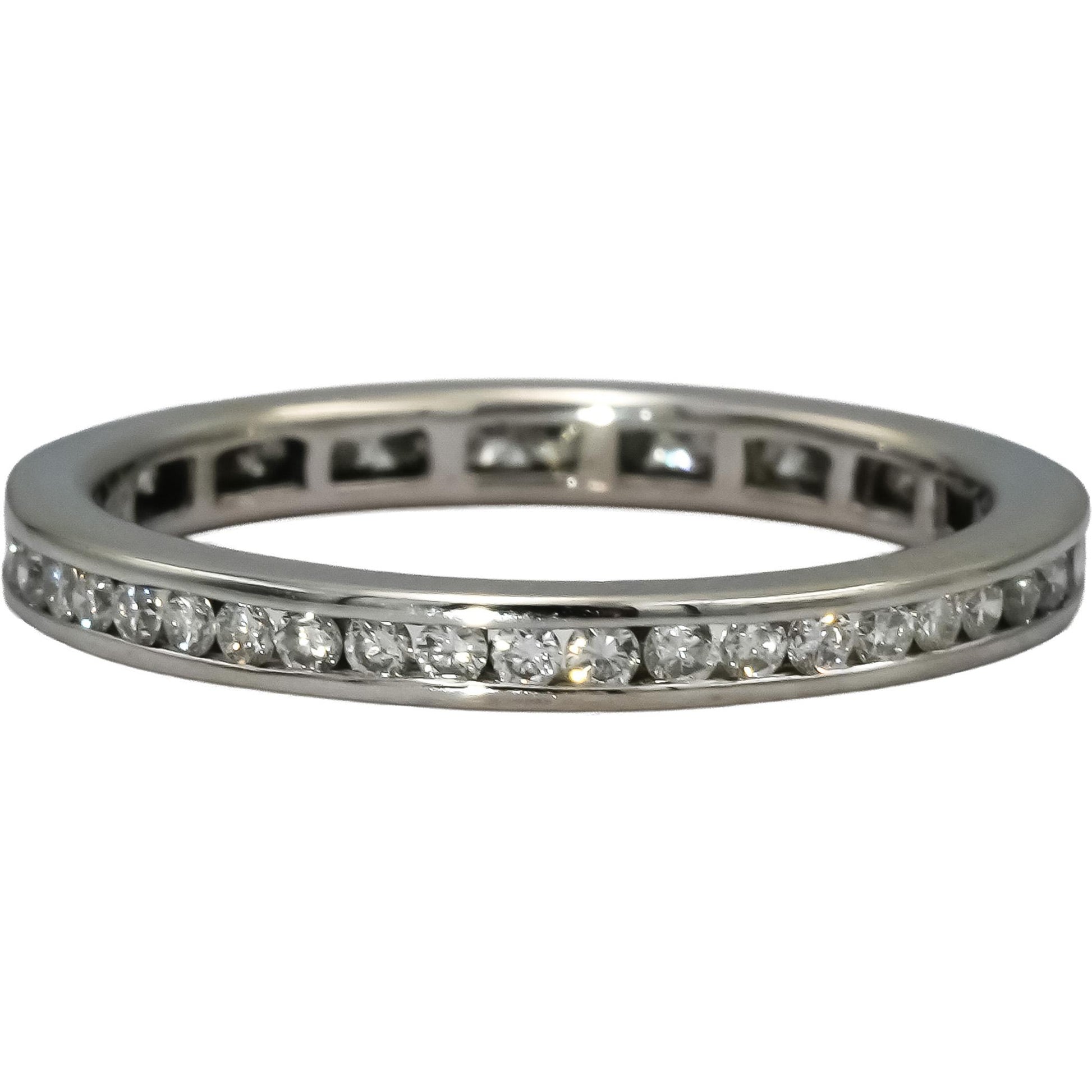 14k White Gold VS Round Channel Set Diamond Eternity Band Ring 0.50CT Size 6.5