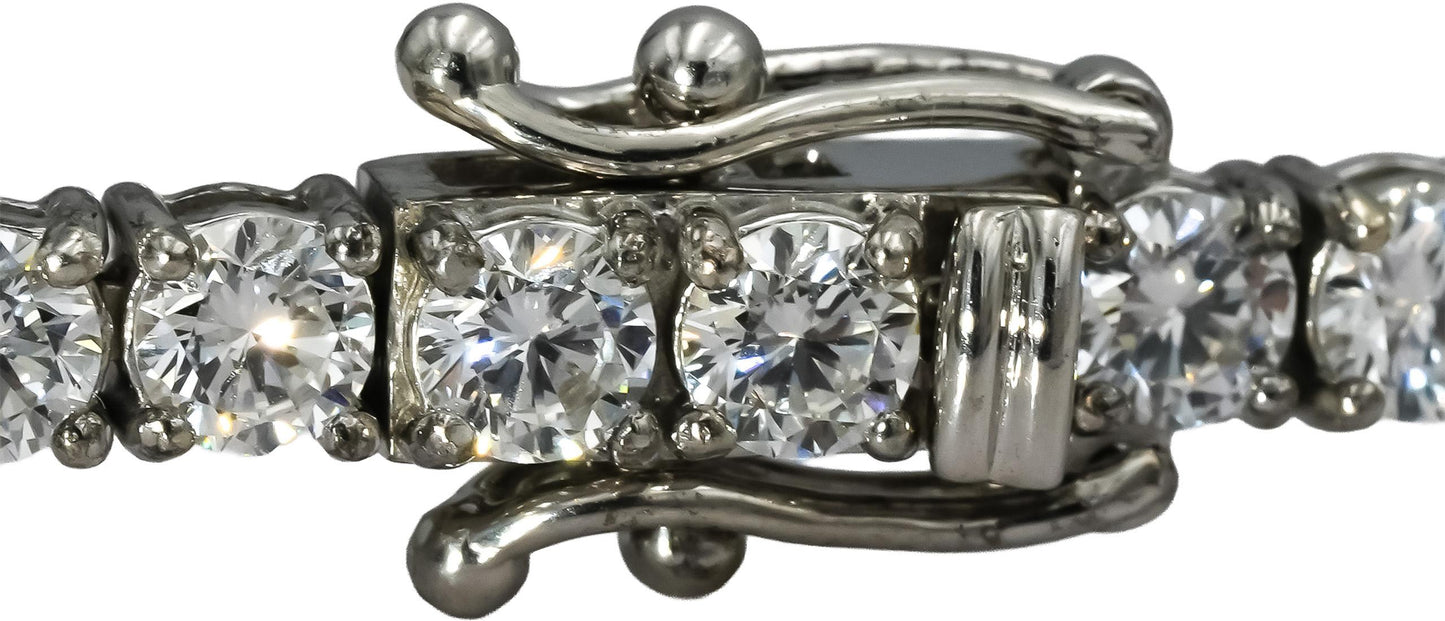 14k White Gold VS Round Lab-Grown Diamond Tennis Bracelet 7.15CT