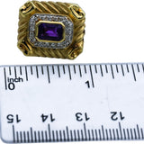 14k Yellow Gold Diamond and Amethyst Earrings 2.55CT