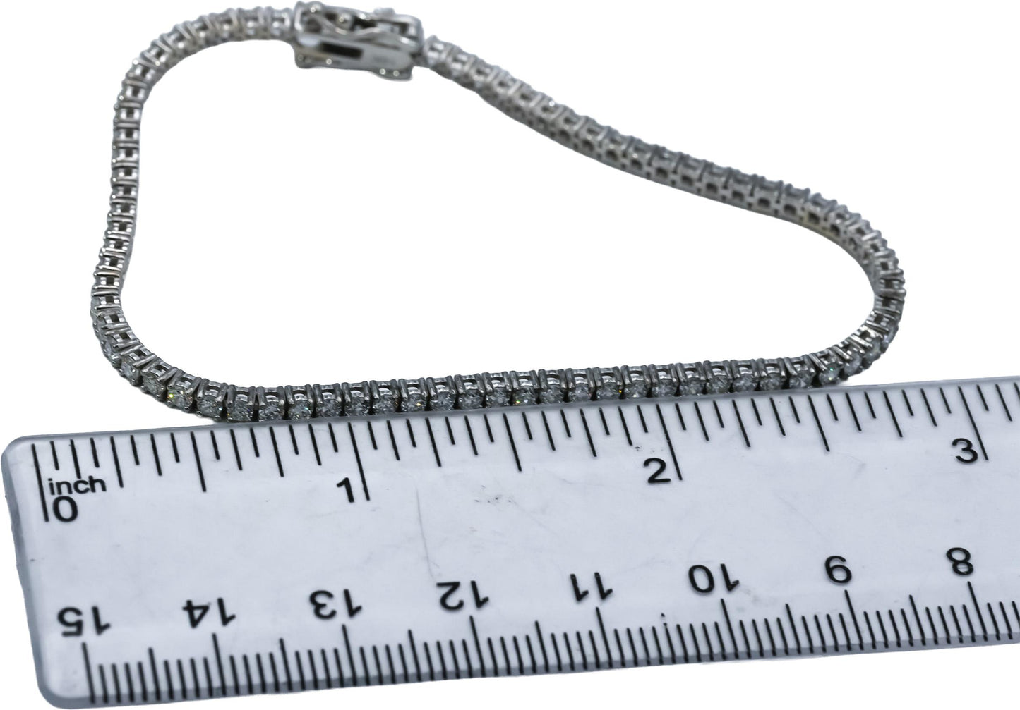 14k White Gold VS Round Diamond Tennis Bracelet 2.73CT
