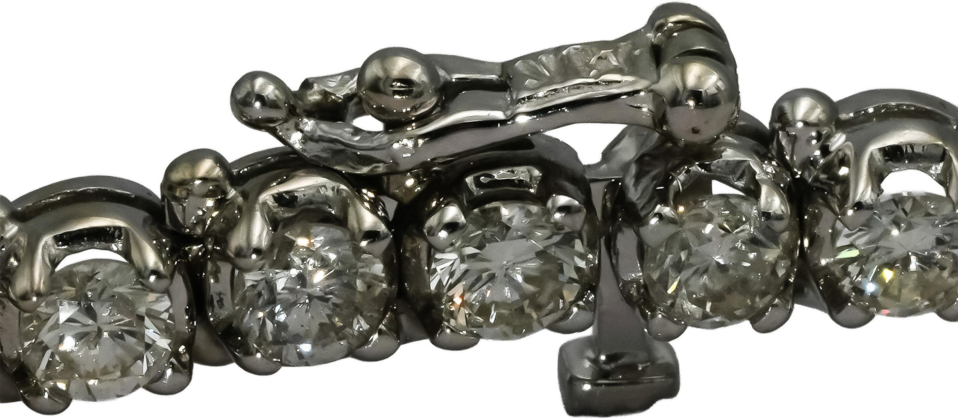 14k White Gold Round Diamond Tennis Bracelet 5.0CT