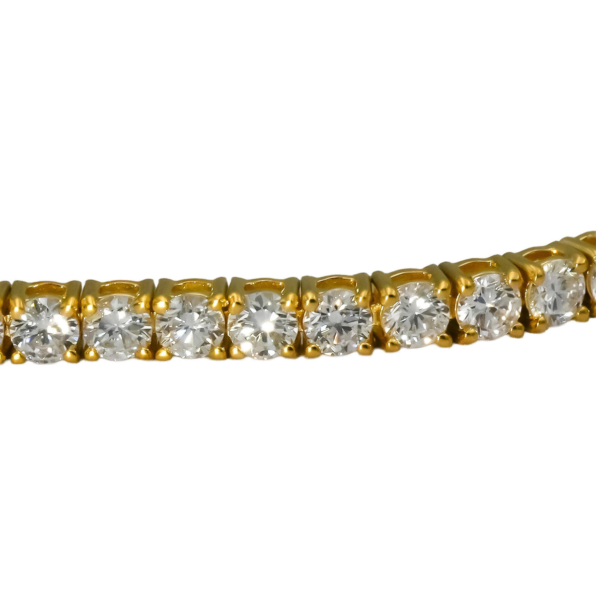 14k Yellow Gold VS1-VS2/D-F Lab-Grown Diamond Tennis Bracelet 3.48CT