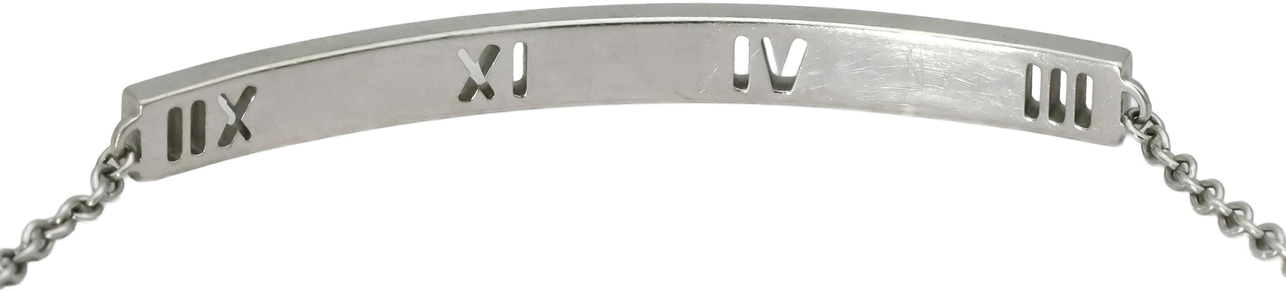 TIFFANY & CO. 18k White Gold Diamond Atlas ID Bracelet