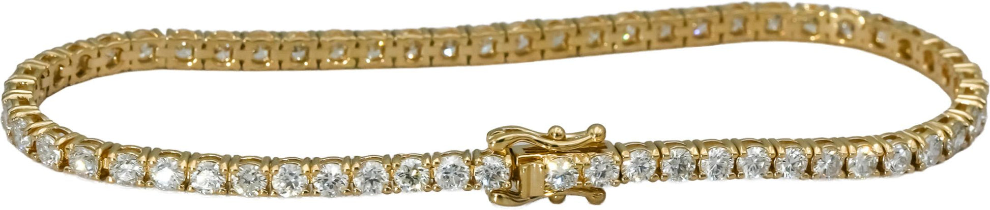 14k Yellow Gold Round Natural Diamond Tennis Bracelet 4.55CT