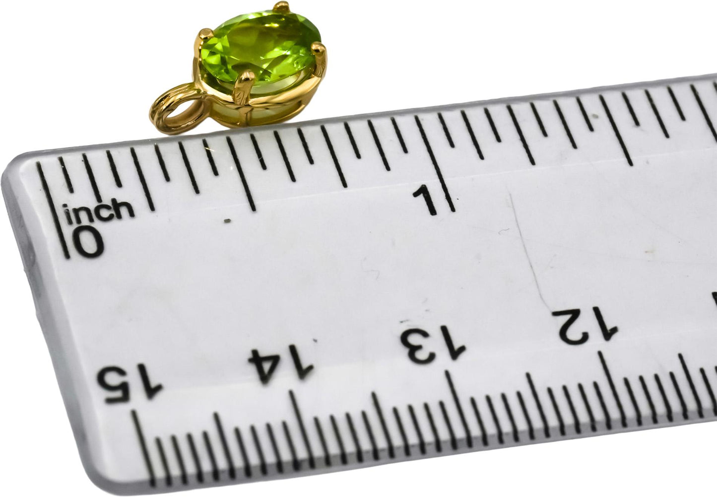 14k Yellow Gold Oval Cut Peridot Solitaire Pendant 0.54CT