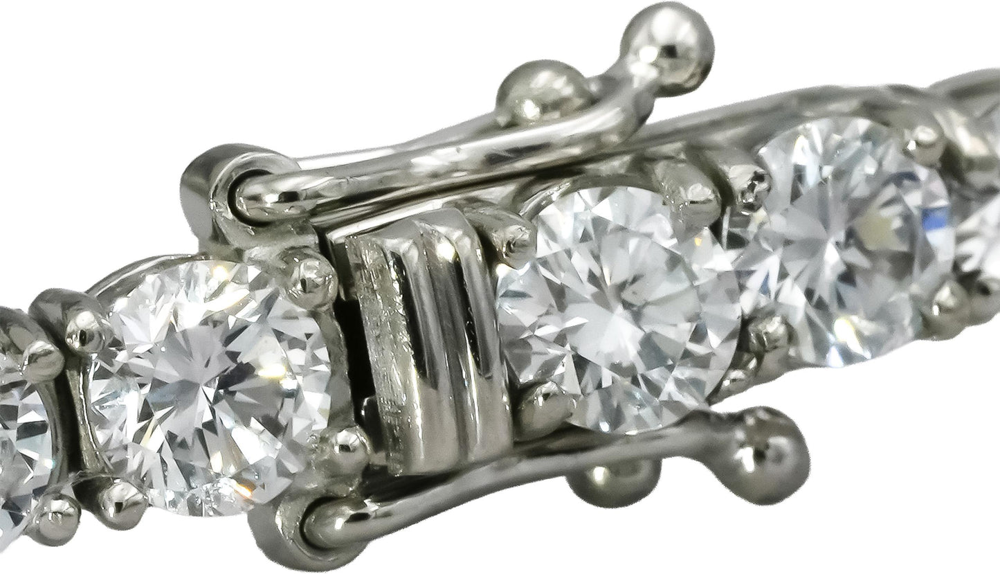 Platinum VS Round Cut Lab-Grown Diamond Tennis Bracelet 10.10CT