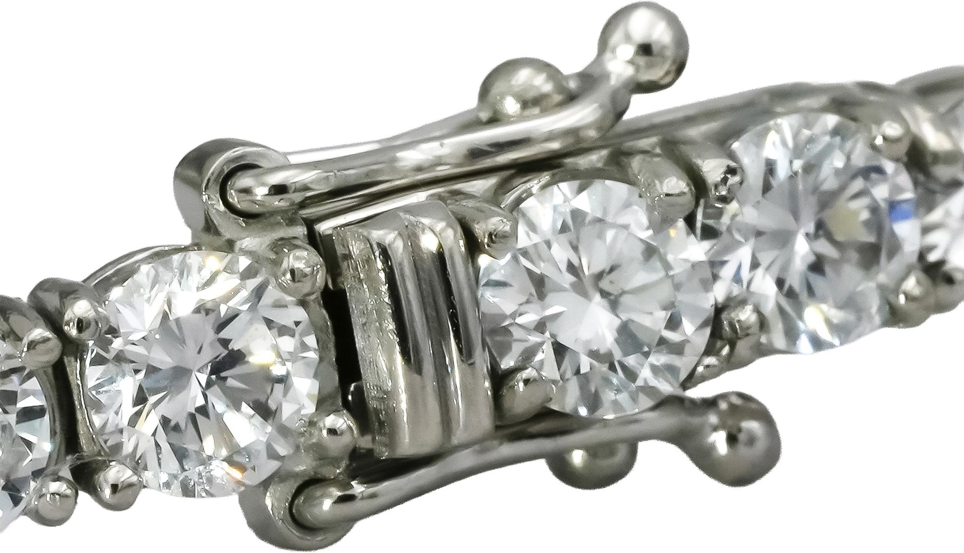 Platinum VS Round Cut Lab-Grown Diamond Tennis Bracelet 10.10CT