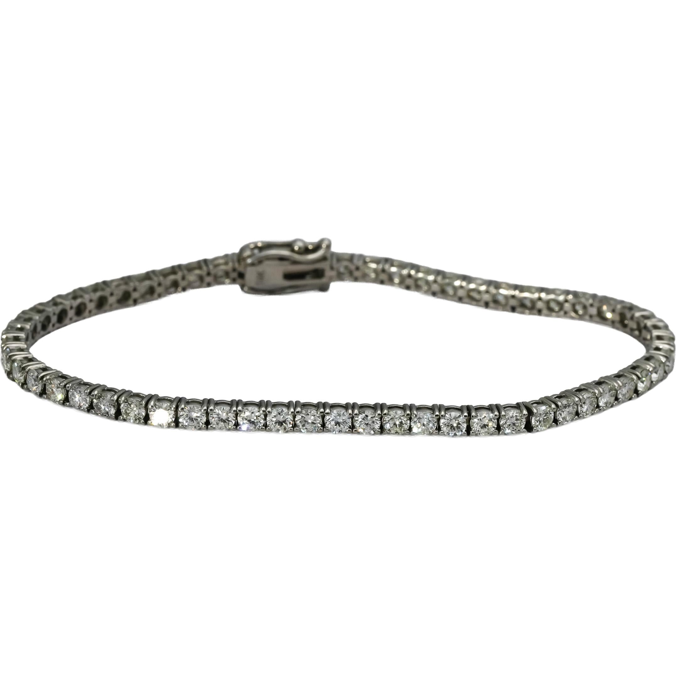 14k White Gold VS Round Natural Diamond Tennis Bracelet 4.99CT