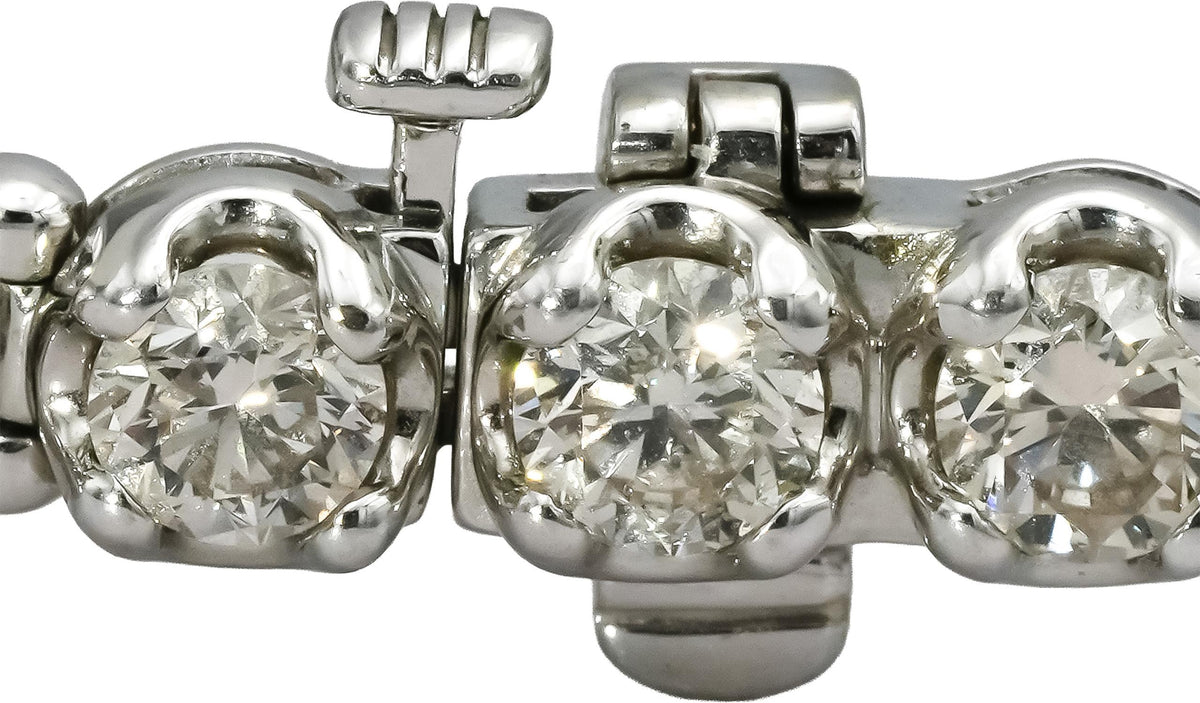 10k White Gold VS Round Natural Diamond Tennis Bracelet 10.0CT