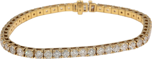 14K Yellow Gold Jewelry Round Cut Diamond Tennis Bracelet 10.0CT