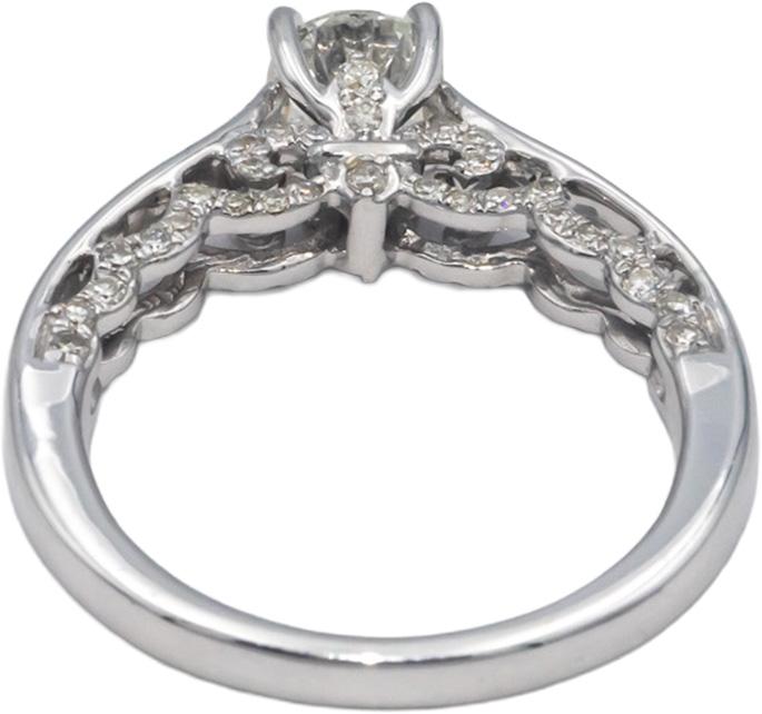 14k White Gold 1.0CT Round Cut Diamond Engagement Ring w/ 0.60CT Center Size 7