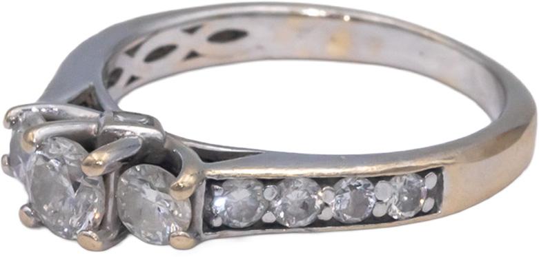 14k White Gold 0.75CT Round Cut Diamond Ring Size 5.75