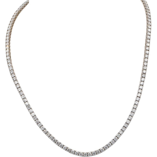 Diamond Round Cut 14k White Gold Jewelry Tennis Necklace 11.37CT