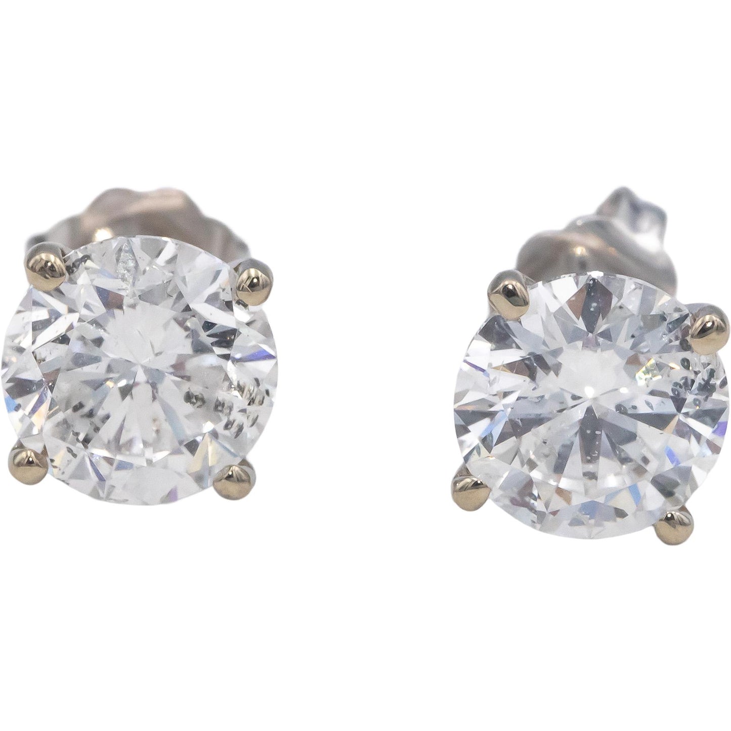 14k White Gold Jewelry Round Cut Diamond Stud Earrings 3.62CT