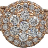14k Rose Gold  Lab Grown Round Diamond Pave Cluster Ring 8.0CT Size 8.5