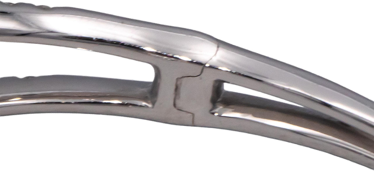 ODELIA 18k White Gold 3.0CT Round Cut Diamond Bangle Bracelet