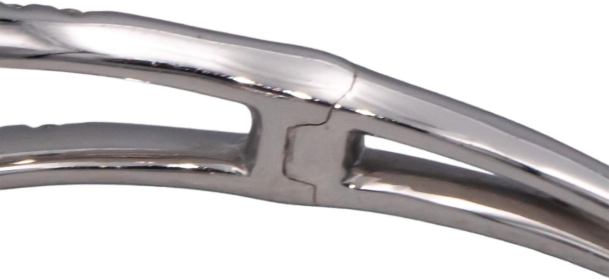 ODELIA 18k White Gold 3.0CT Round Cut Diamond Bangle Bracelet