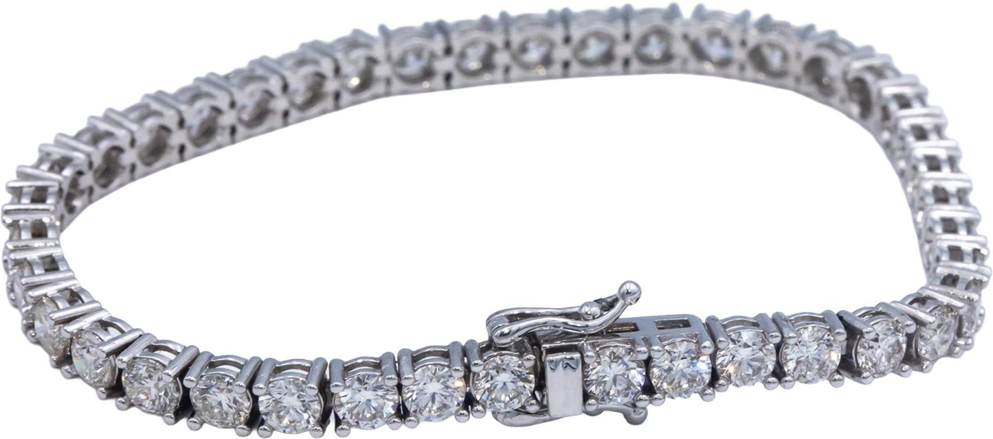 Round Cut Diamond 14k White Gold VS Tennis Bracelet 10.01CT