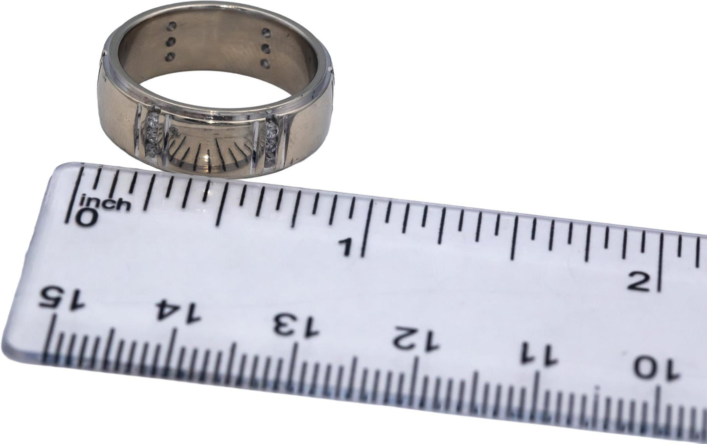 14k White Gold Round Diamond Wedding Band Ring 0.28CT Size 7