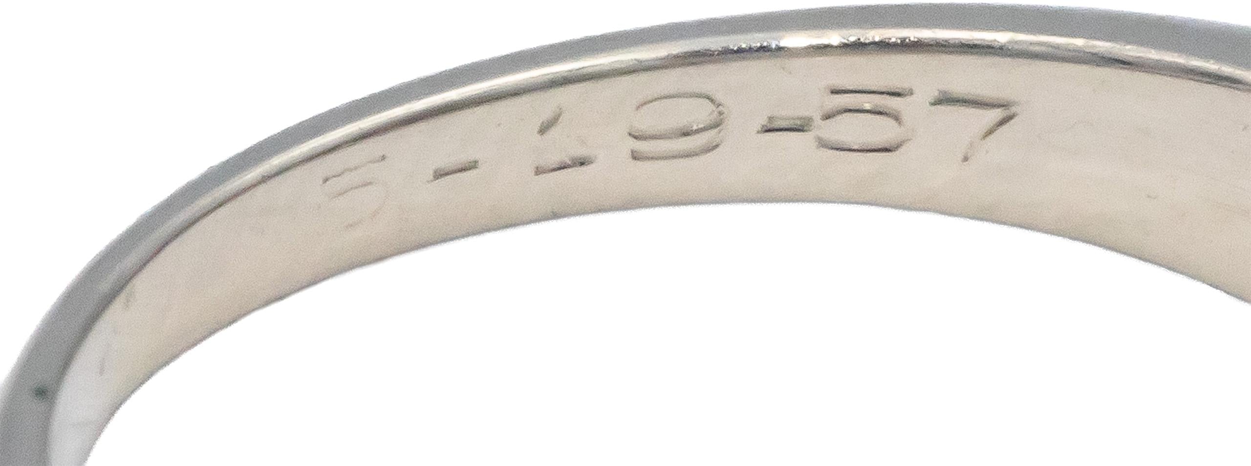 Vintage 1950s 14k White Gold Round Diamond Band Ring 0.15CT Size 6