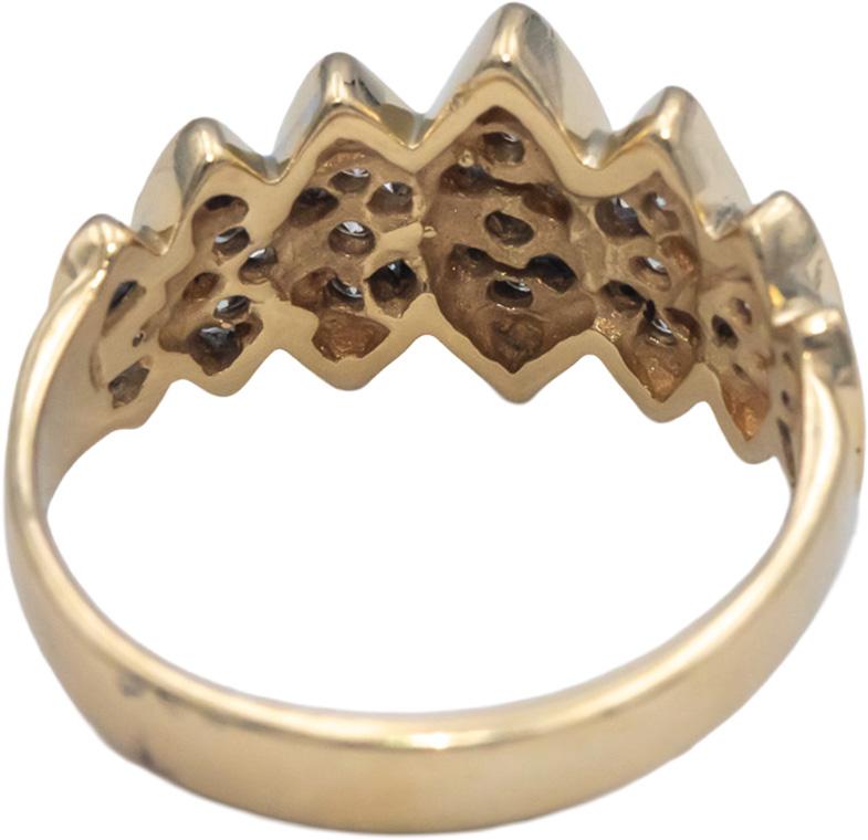 Designer 14k Yellow Gold 0.30CT Round Cut Diamond Ring Size 5.75