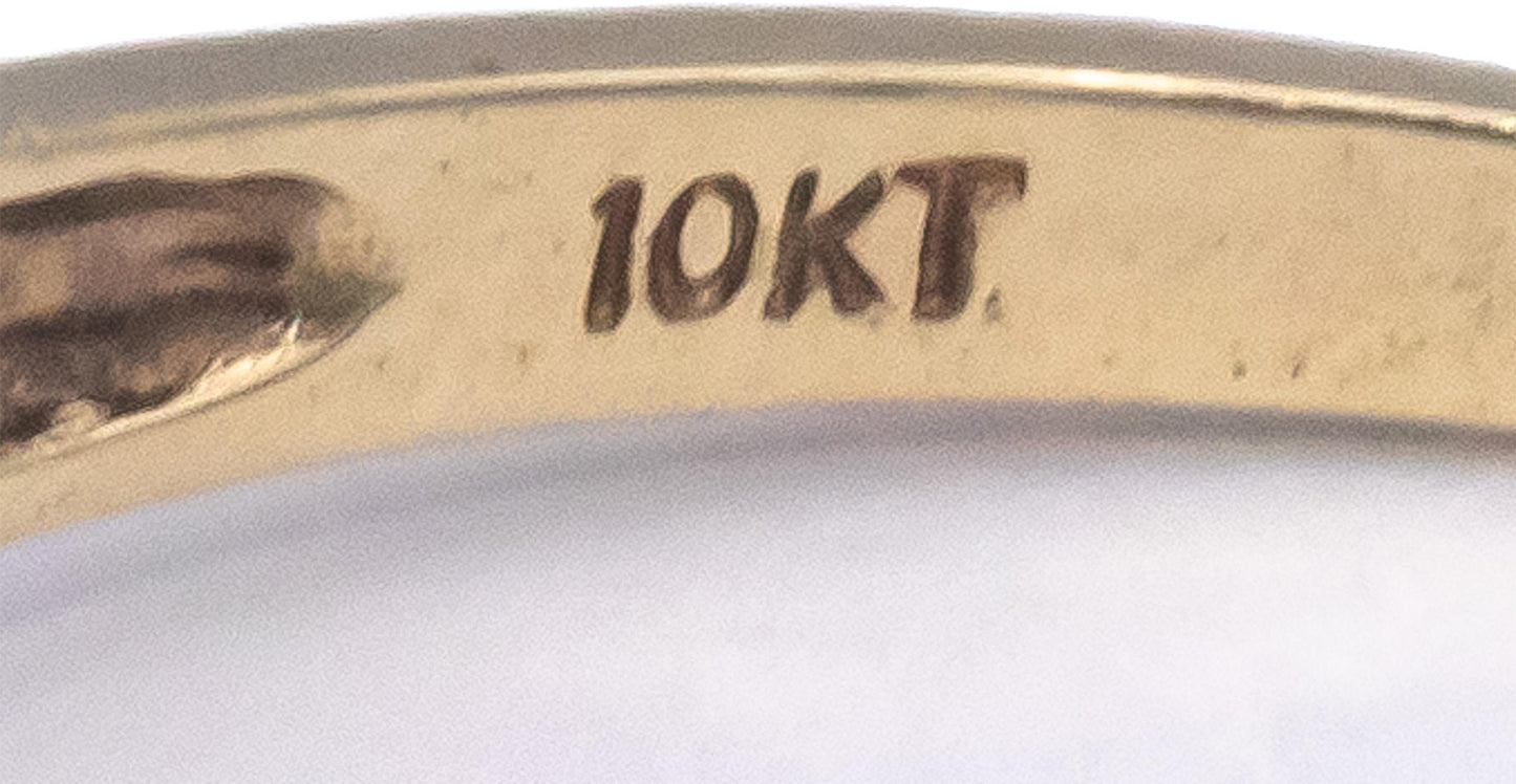 10k Yellow Gold 0.20CT Round Cut Diamond Band Ring Size 7.5