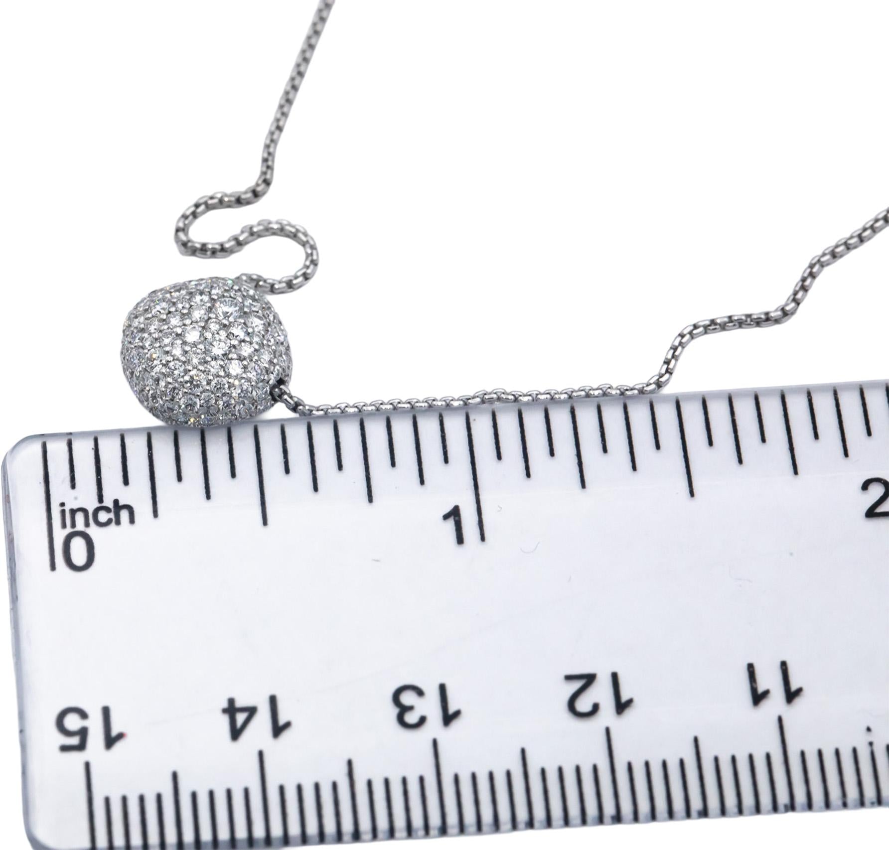 DAVID YURMAN 18k White Gold 0.63CT VS Diamond Pave Pendant Necklace $3500