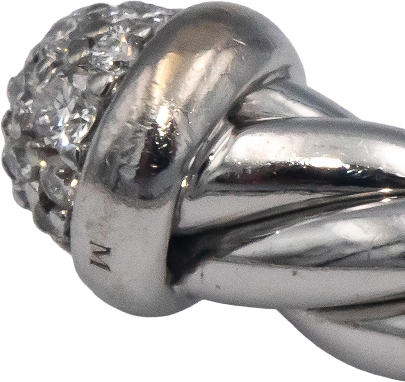 DAVID YURMAN 18k White gold .18CT VS Diamond Flex Cuff Bracelet $3250 Retail